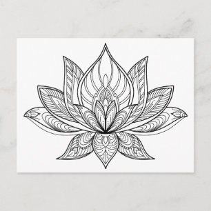 Colour Your Own Lotus Postcard