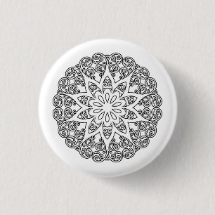 Colour Your Own MANDALA - DIY Colouring Book 1 3 Cm Round Badge