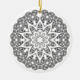 Colour Your Own MANDALA - DIY Colouring Book 1 Ceramic Tree Decoration