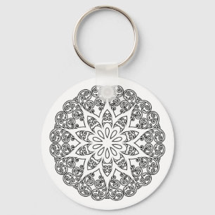 Colour Your Own MANDALA - DIY Colouring Book 1 Key Ring