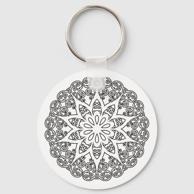 Colour Your Own MANDALA - DIY Colouring Book 1 Key Ring (Front)