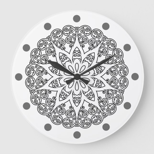 Colour Your Own MANDALA - DIY Colouring Book 1  Large Clock (Front)