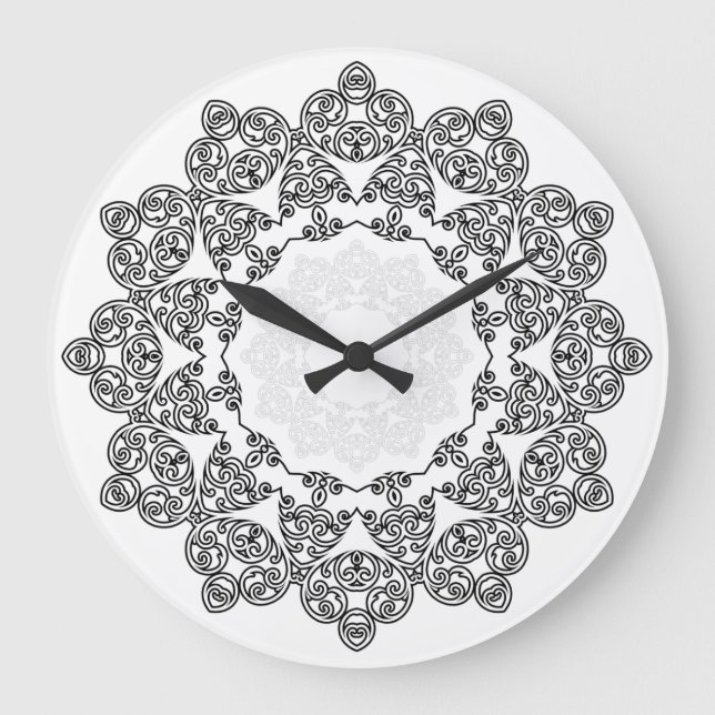 Colour Your Own MANDALA - DIY Colouring Book 3 Large Clock (Front)