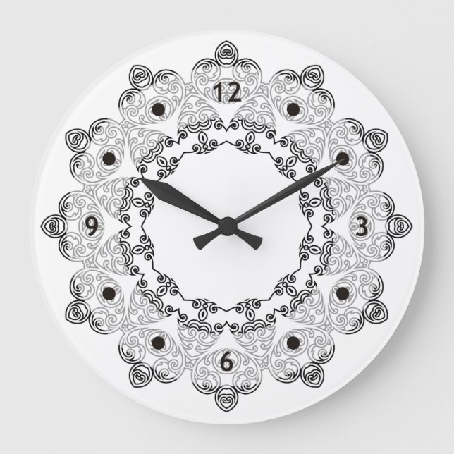 Colour Your Own MANDALA - DIY Colouring Book 3 Large Clock (Front)