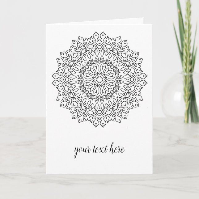 Colour Your Own MANDALA - DIY Colouring Book 4 Card (Front)