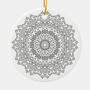Colour Your Own MANDALA - DIY Colouring Book 4 Ceramic Tree Decoration