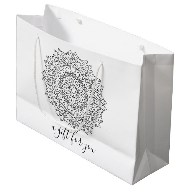 Colour Your Own MANDALA - DIY Colouring Book 4 Large Gift Bag (Front Angled)