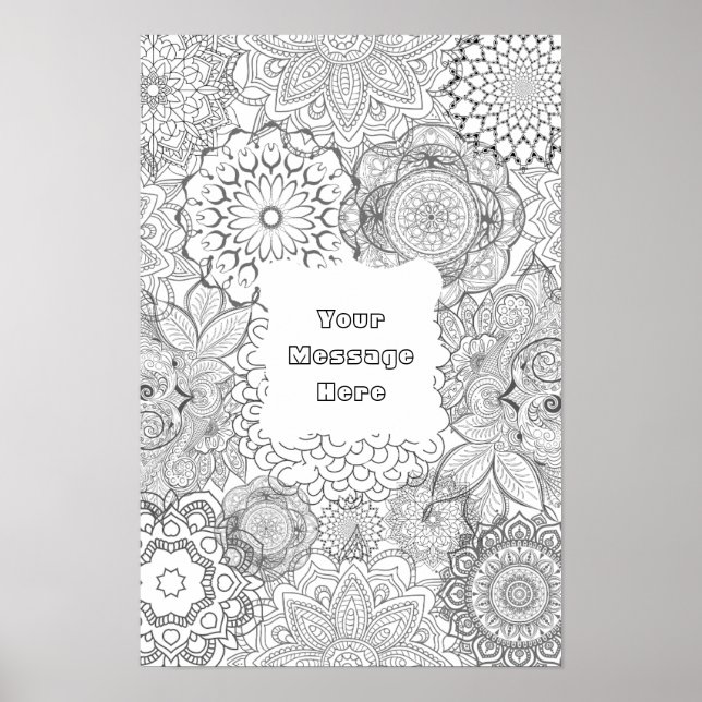 Colour Your Own Mandala Poster (Front)
