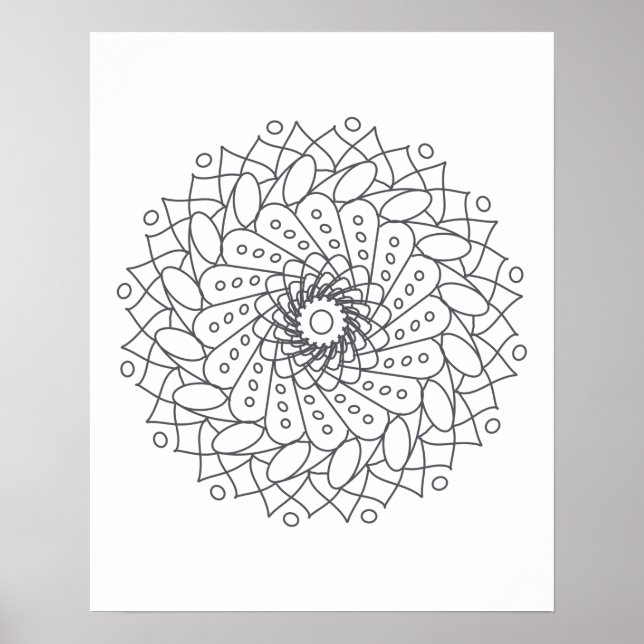 Colour Your Own Mandala Wall Art (Front)