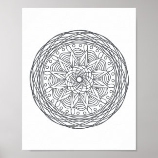 Colour Your Own Mandala Wall Art Poster Print DIY