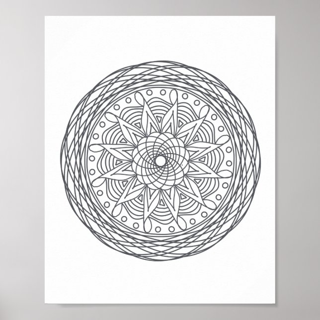 Colour Your Own Mandala Wall Art Poster Print DIY (Front)