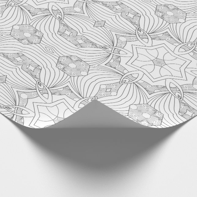 Colour Your Own Mandala Wrapping Paper (Corner)