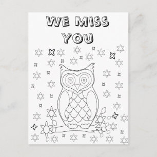 Colour Your Own Owl DIY Gifts Postcard