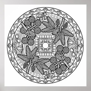 Colour Your Own Palm Tree Mandala Colouring Poster