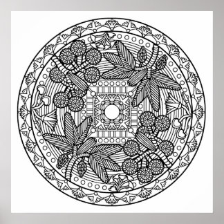 Colour Your Own Palm Tree Mandala Colouring Poster