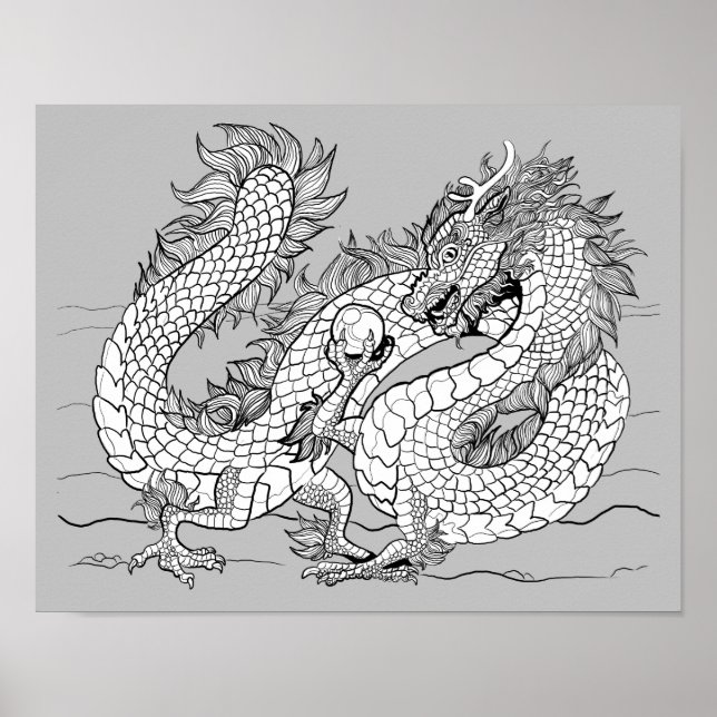 Colour your own Pearl Dragon Poster (Front)