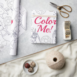 Colour Your Own Personalised Unicorn Gift Wrapping Paper
