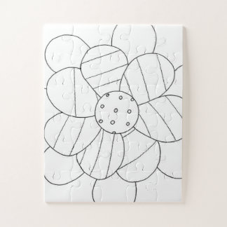 Colour Your Own Puzzle for Kids - Flower #1 Outlin