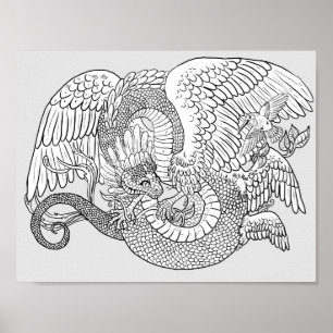 Colour your Own Quetzacoatl Poster