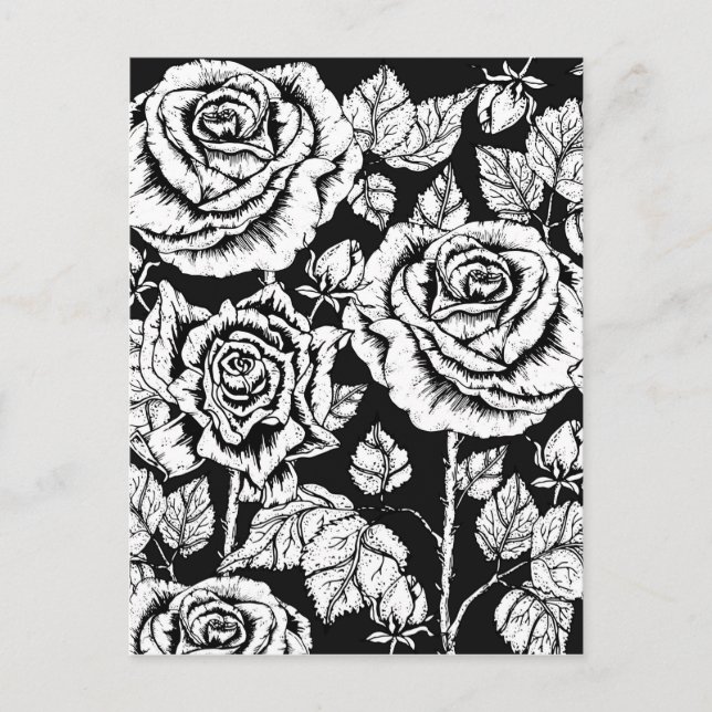 Colour Your Own Roses Postcard (Front)