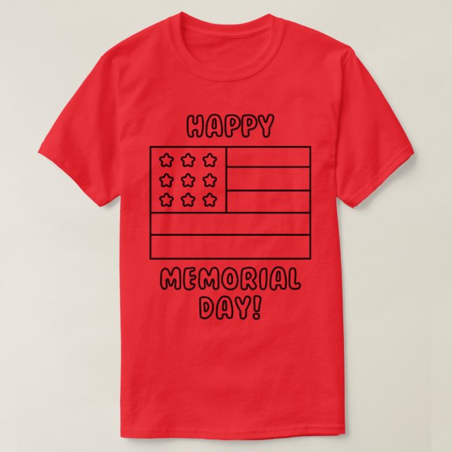 Colour Your Own Shirt Memorial Day To Colour with  (Design Front)