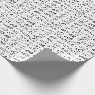 Colour Your Own Shoes Pattern Wrapping Paper