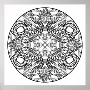 Colour Your Own Snakes Mandala Colouring Poster