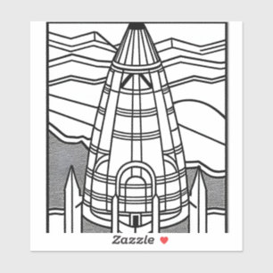 Colour Your Own Spaceship Black White Design