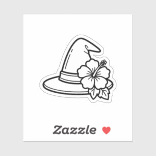 Colour Your Own Summer Witch Hat Tropical Flower