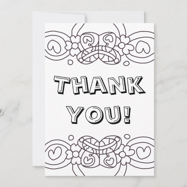 Colour Your Own Thank You Card Butterfly (Front)