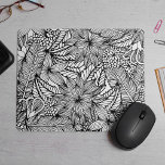 Colour Your Own | Tropical Escape Pattern Mouse Mat<br><div class="desc">Indulge in some therapeutic adult colouring with our boldly patterned black and white mousepad! Chic, intricate tropical floral design features leaves, feathers and flowers and can be coloured with fabric markers to add as much or as little colour as you like for a unique addition to your desk or office....</div>