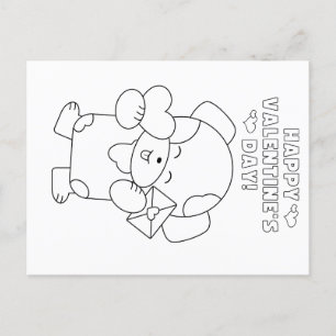 colour your own valentine for kids postcard
