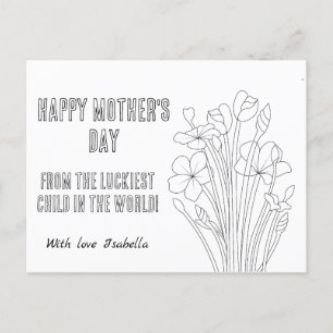 Colour your self custom Mother's Day Postcard