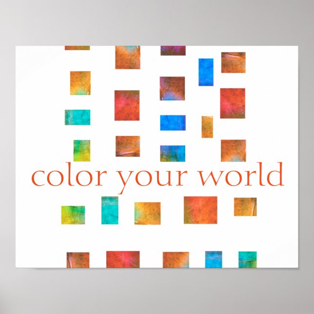 colour your world poster quote modern chic (Front)