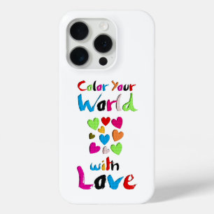 Colour Your World with Love - Vibrant Heart Design iPhone 15 Pro Case