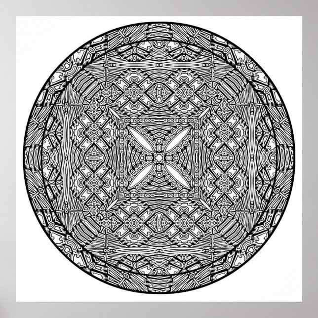 Colour Yourself Mandala Poster Abstract Shapes Art (Front)