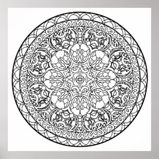 Colour Yourself Mandala Poster Abstract Shapes Art