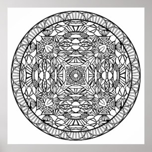 Colour Yourself Mandala Poster Abstract Shapes Art