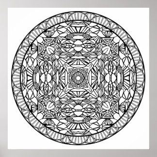 Colour Yourself Mandala Poster Abstract Shapes Art
