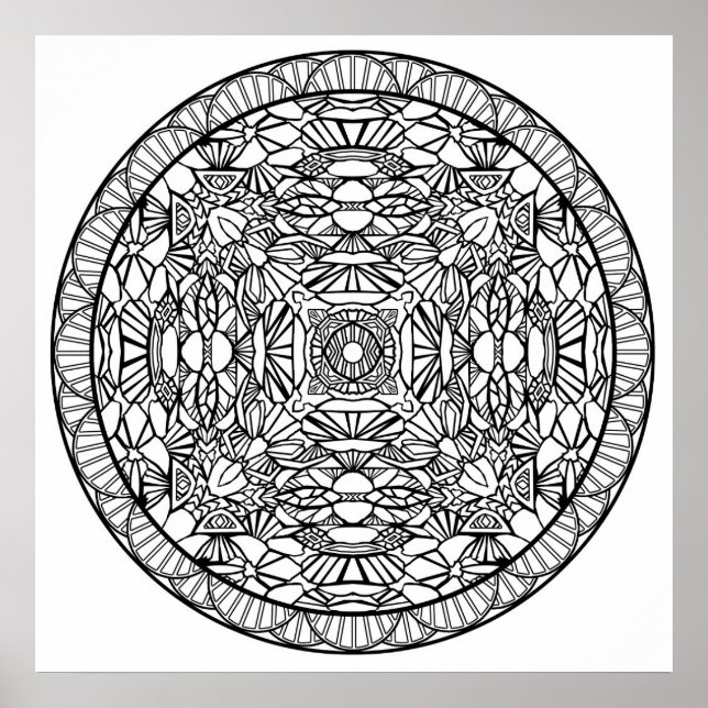 Colour Yourself Mandala Poster Abstract Shapes Art (Front)