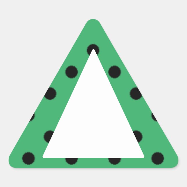 Colourblind Friendly - Green Alert (With Dots)  Triangle Sticker (Front)