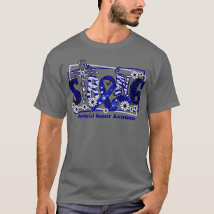 Colourectal Awareness cross ribbon Strong hope lov T-Shirt