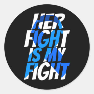 Colourectal Blue Ribbon Colon Cancer Awareness For Classic Round Sticker