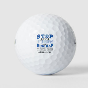 Colourectal Cancer Awareness Colonoscopy Bum Rap Golf Balls