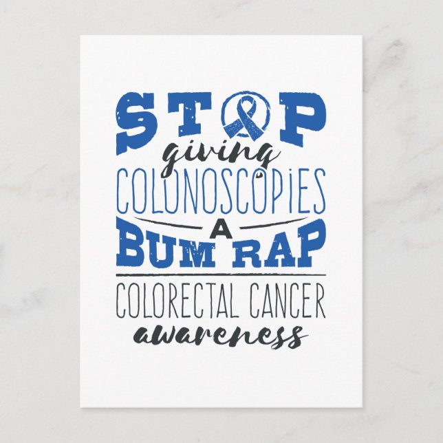 Colourectal Cancer Awareness Colonoscopy Bum Rap Postcard (Front)