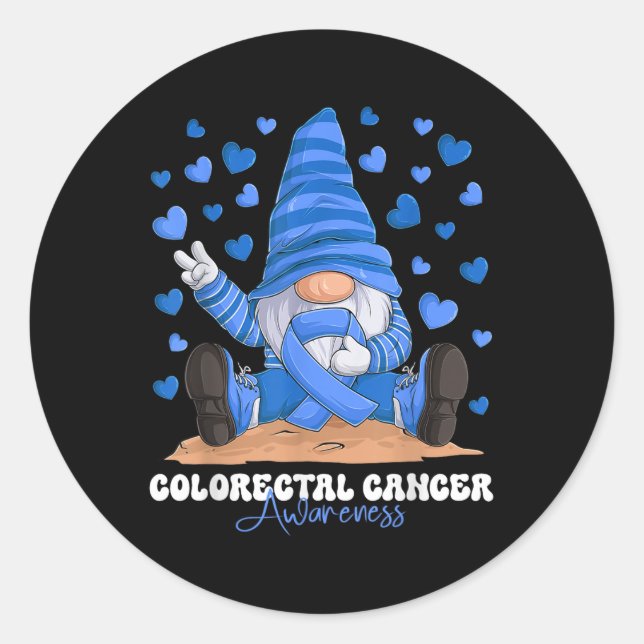 Colourectal Cancer Awareness Month Blue Ribbon Classic Round Sticker (Front)