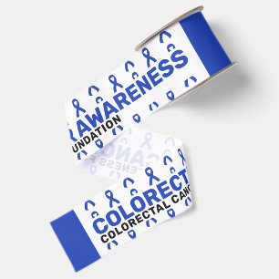 Colourectal Cancer Awareness Pattern Ribbon Grosgrain Ribbon