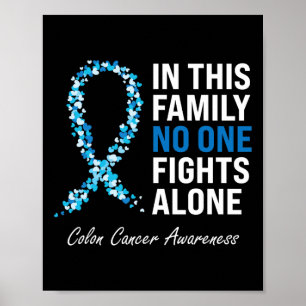 Colourectal Cancer Colon Cancer Blue Ribbon  Poster