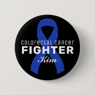 Colourectal Cancer Ribbon Black Button