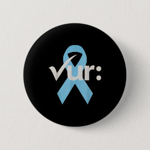Colourectal colon cancer awareness blue ribbon 6 cm round badge